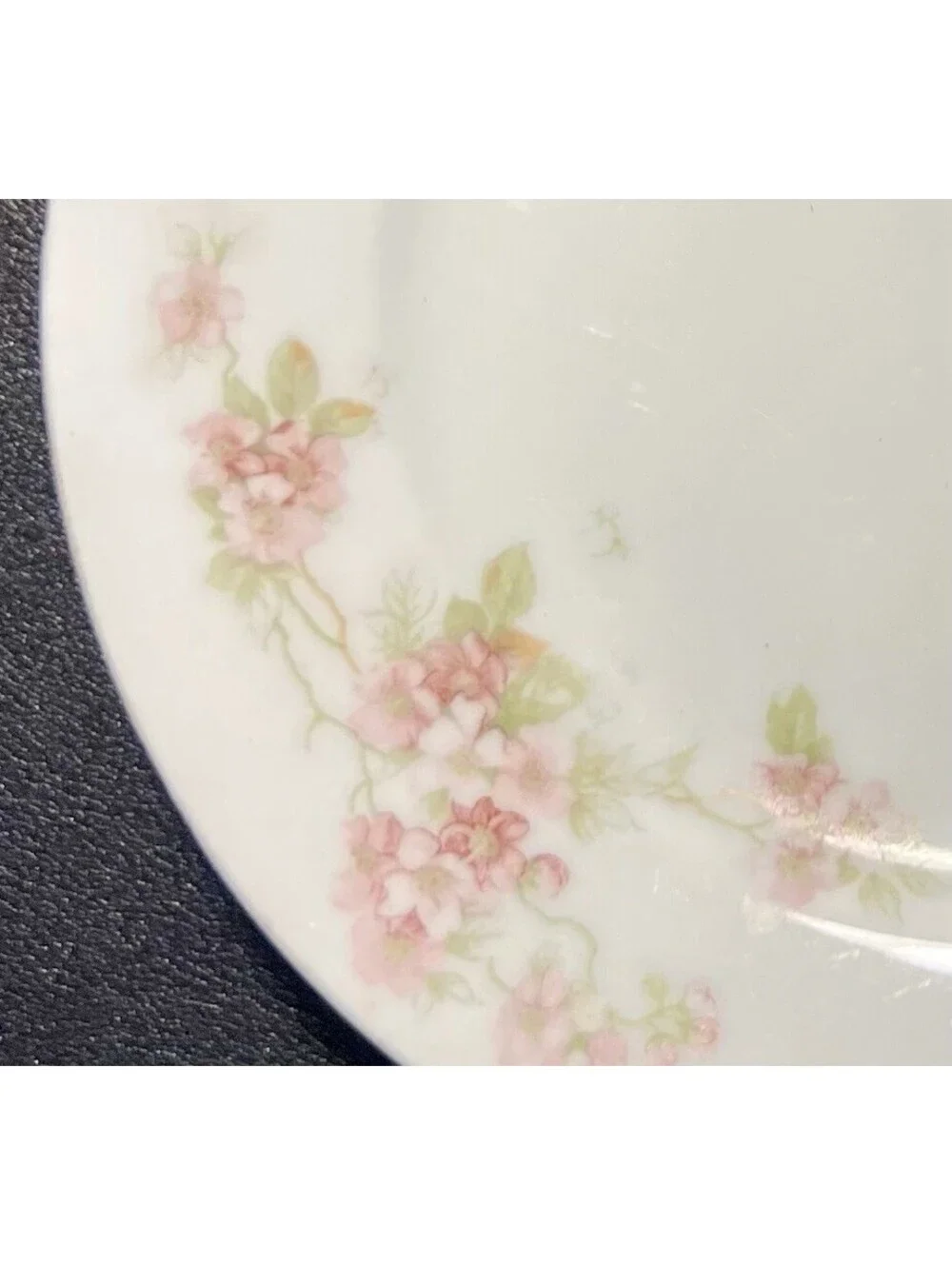O&EG Royal Austria 1900s Pink Floral Porcelain Set Of 7 Bread Butter Plates 6.5”